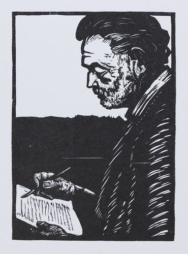 Портрет Хемингуэя. Иллюстрация